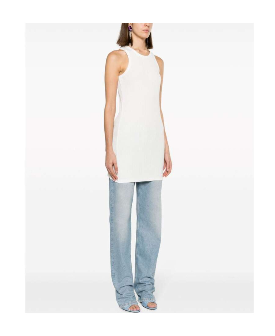 Shop Attico The Ribbed Tank Top In White