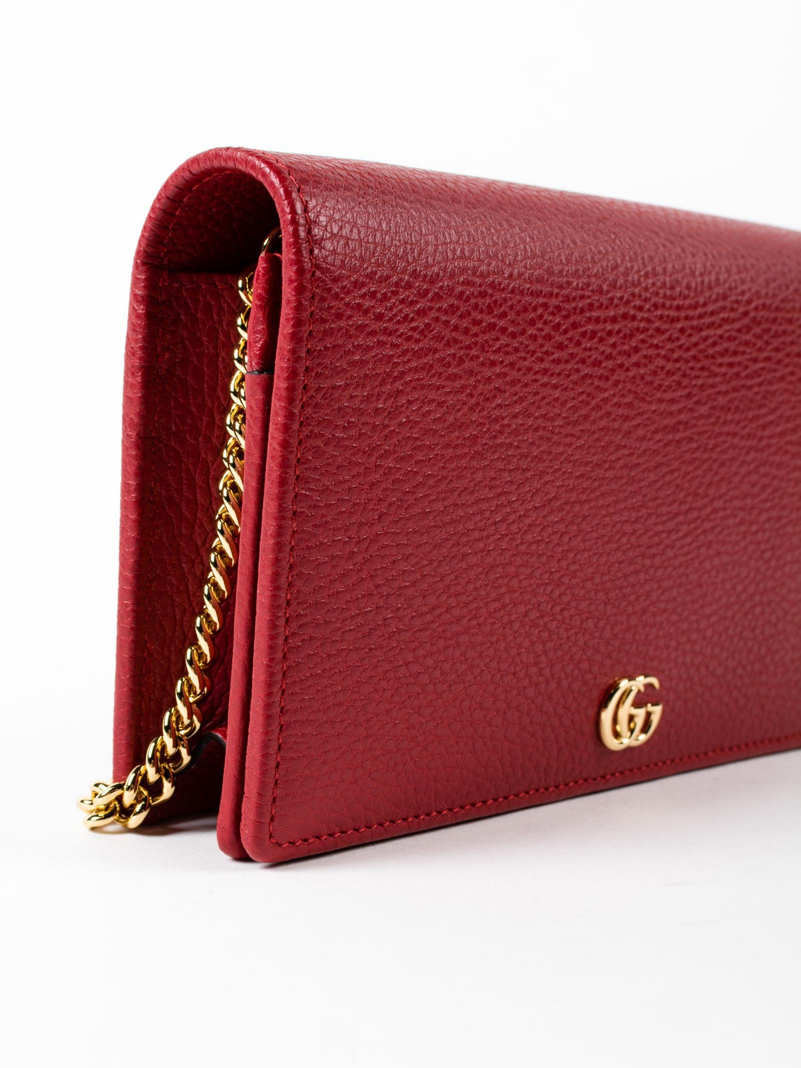 Gucci Gg Marmont Mini Chain Bag In Red