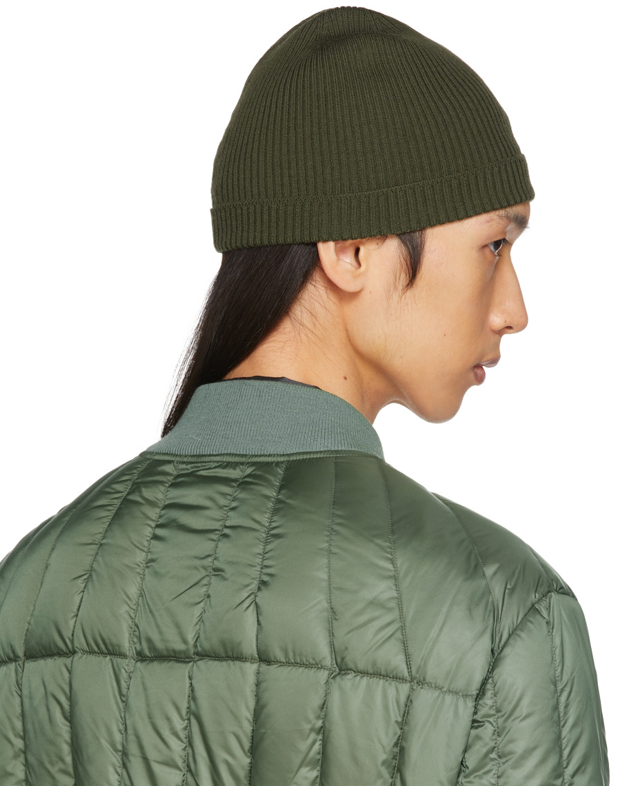 Rick Owens Ribbed-knit Wool Beanie In Green