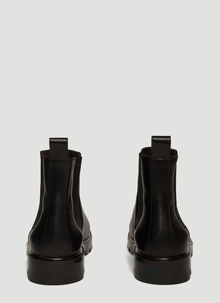 Bottega Veneta Ankle-length Leather Boots In Black