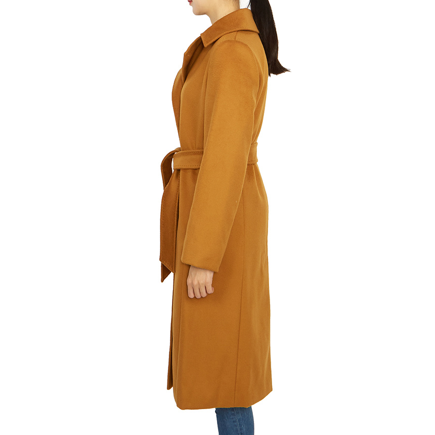 Max Mara Double-breasted Robe Coat In Orange