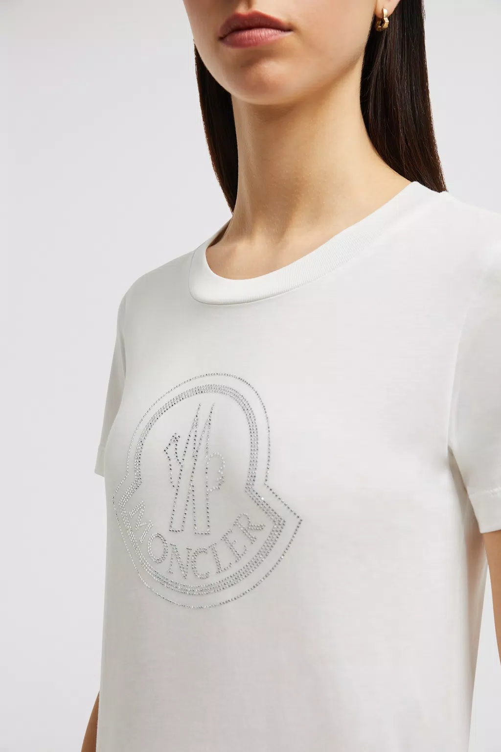 Moncler Cotton Crew Neck T-shirt In White