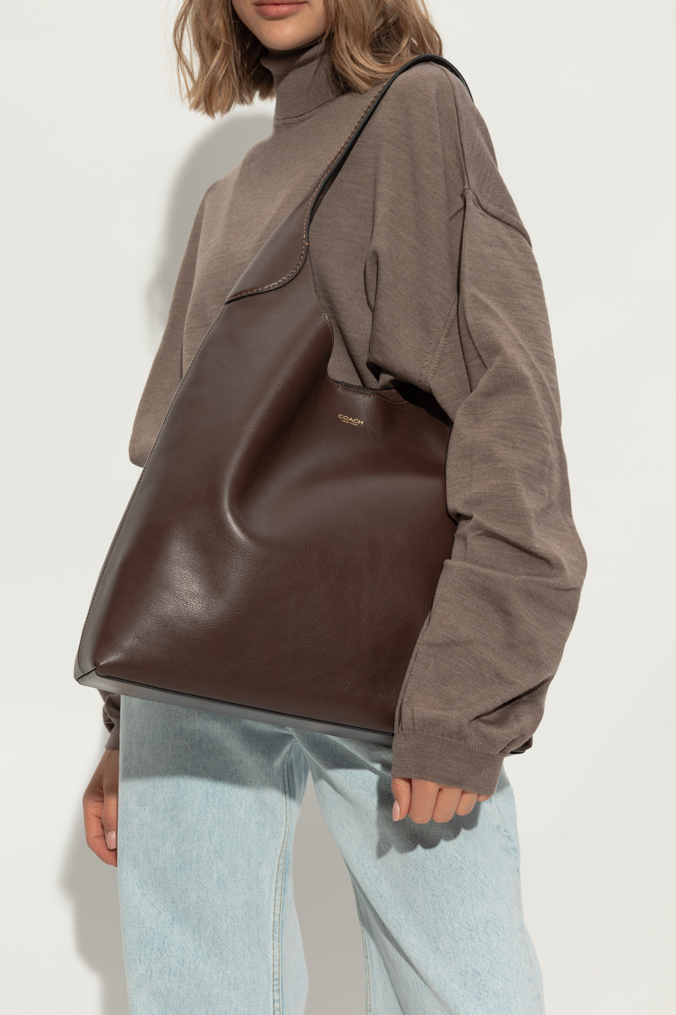 Shop Coach Brooklyn Shoulder Bag In Black
