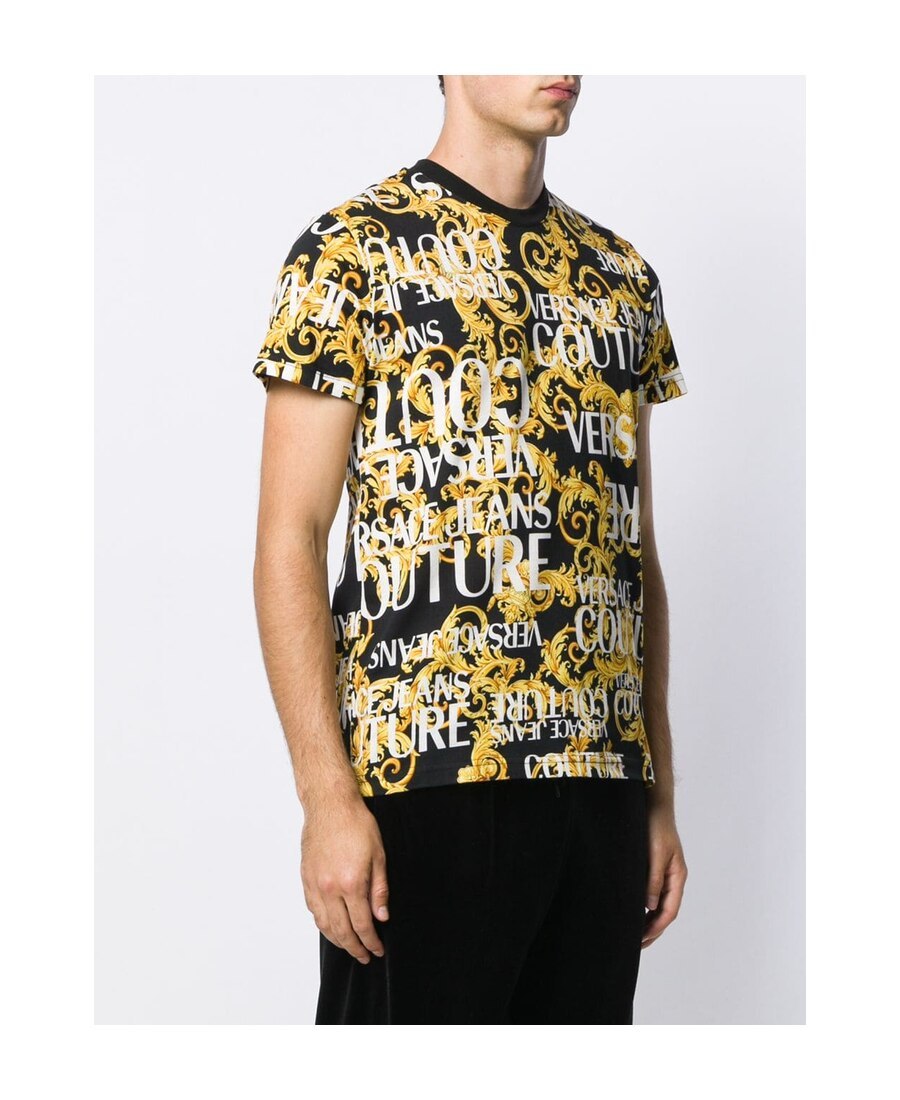 Versace Jeans Logo Printed T-shirt In Multicolor
