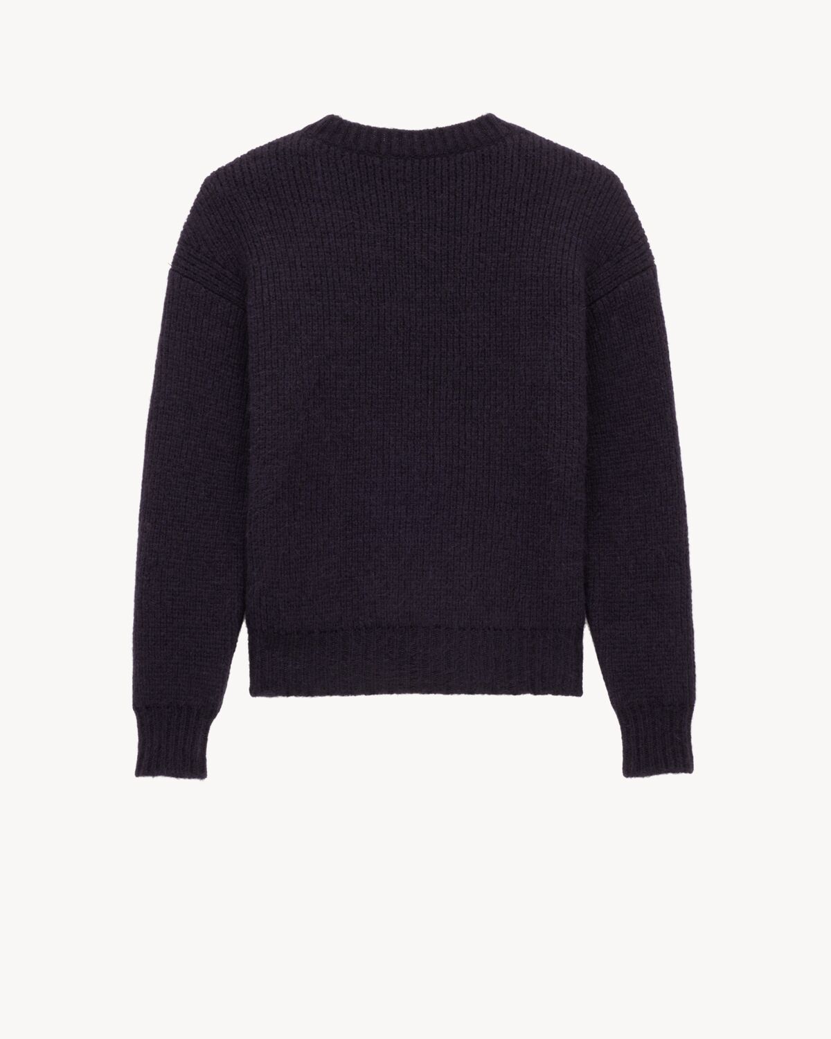 Saint Laurent Batwing Sweater In Half-milano Knit In Black