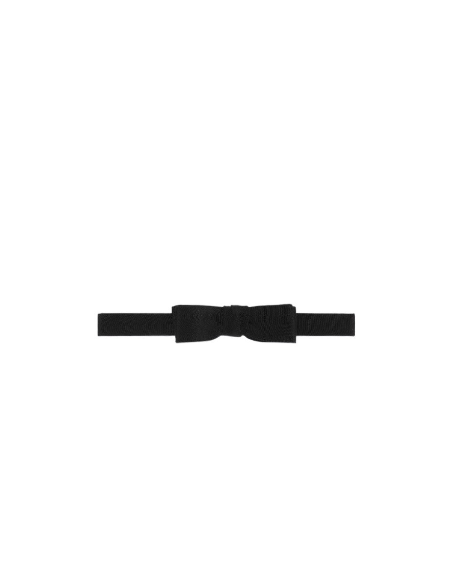 Gucci Textured-finish Silk Bow Tie In Black