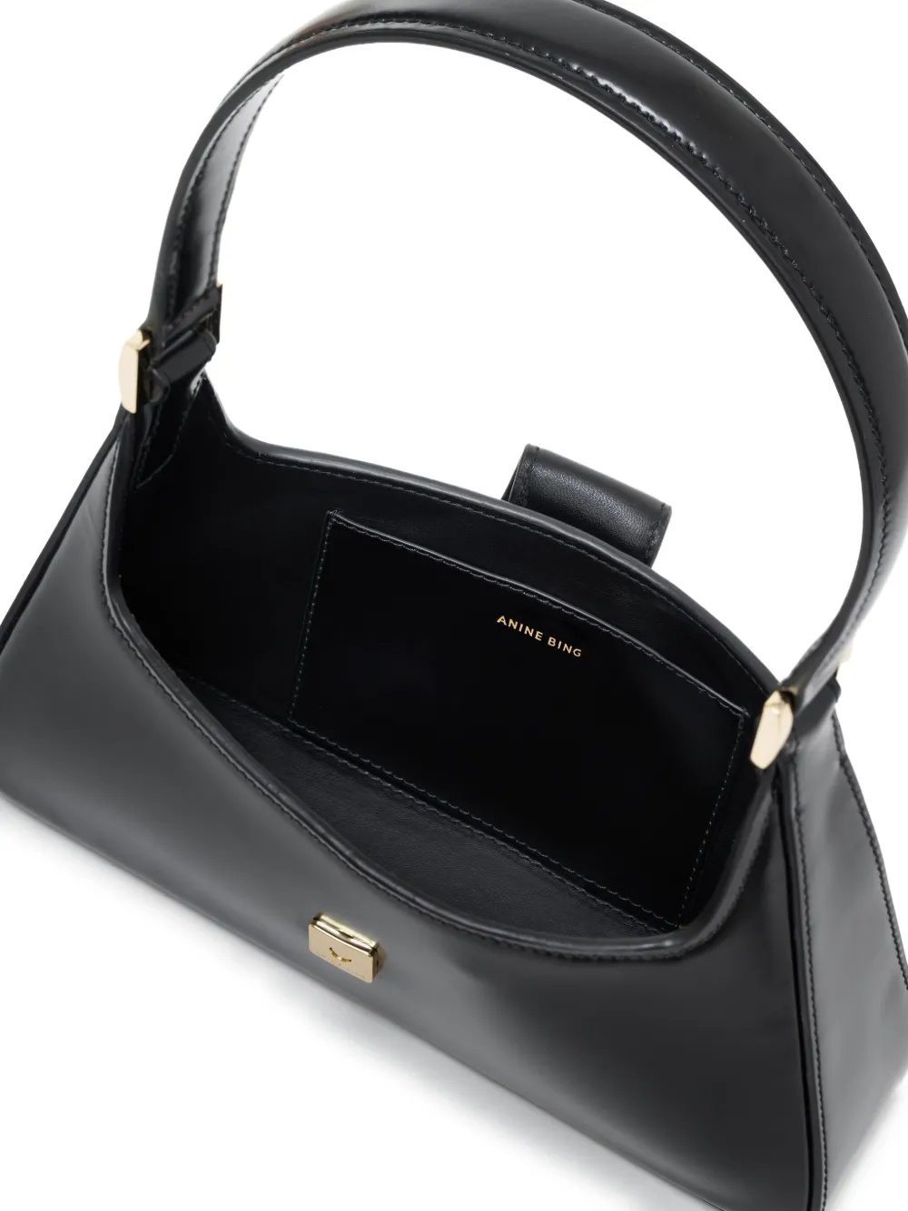 Shop Anine Bing Lou Shoulder Bag In Black