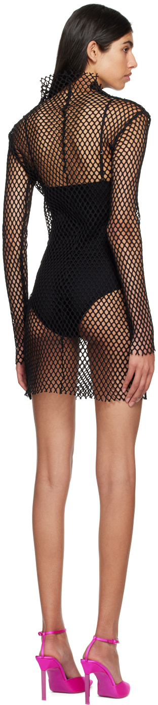 Msgm Xiao Gao Collar Mini Dress In Black