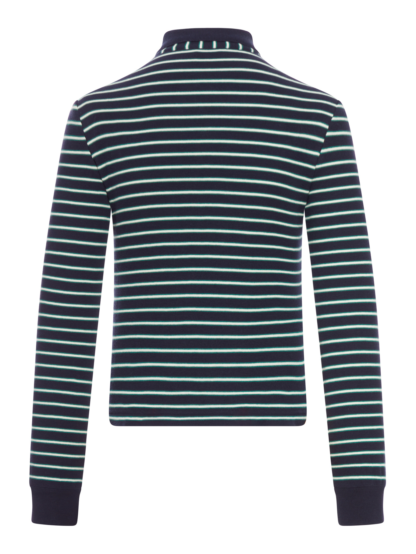 Celine Blue And Green Triomphe Ls Cotton Polo In Green