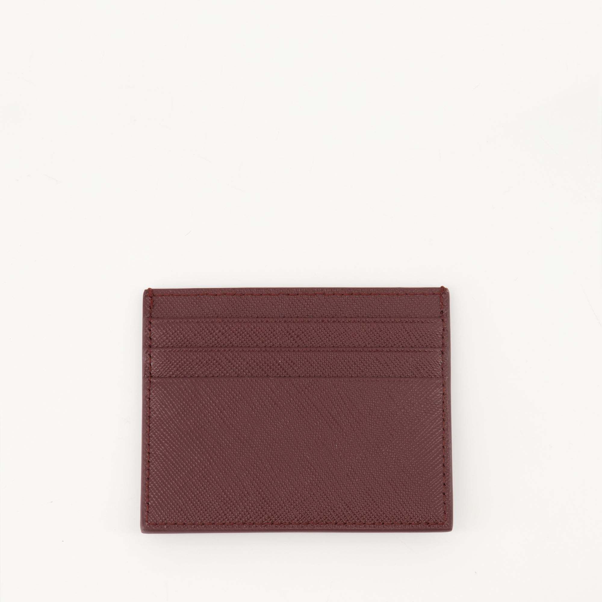 Prada Logo Plaque Card Holder In Brown