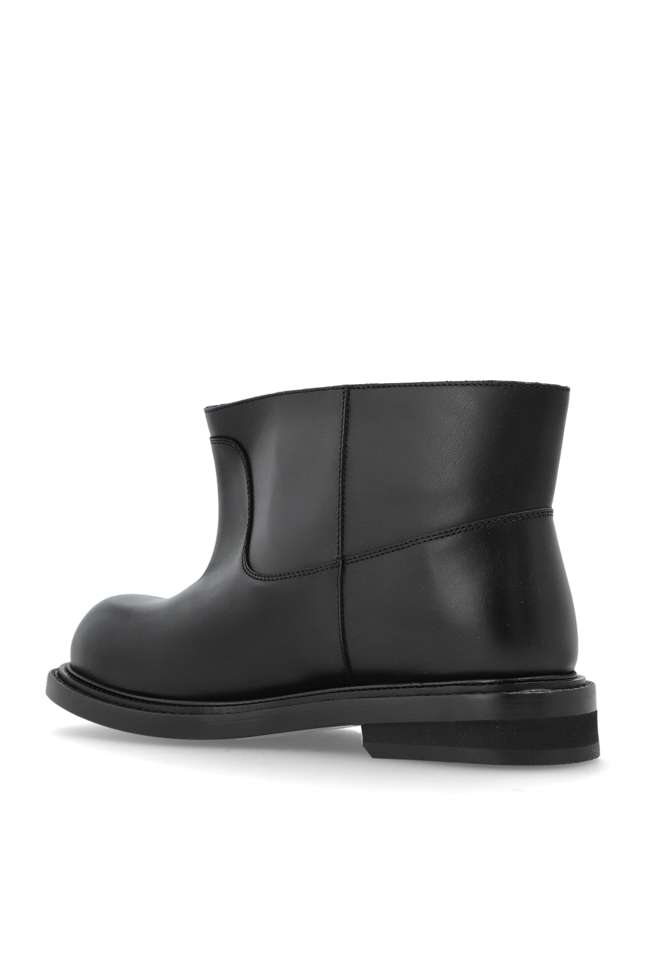 Moschino Round-toed Ankle Boots In Black