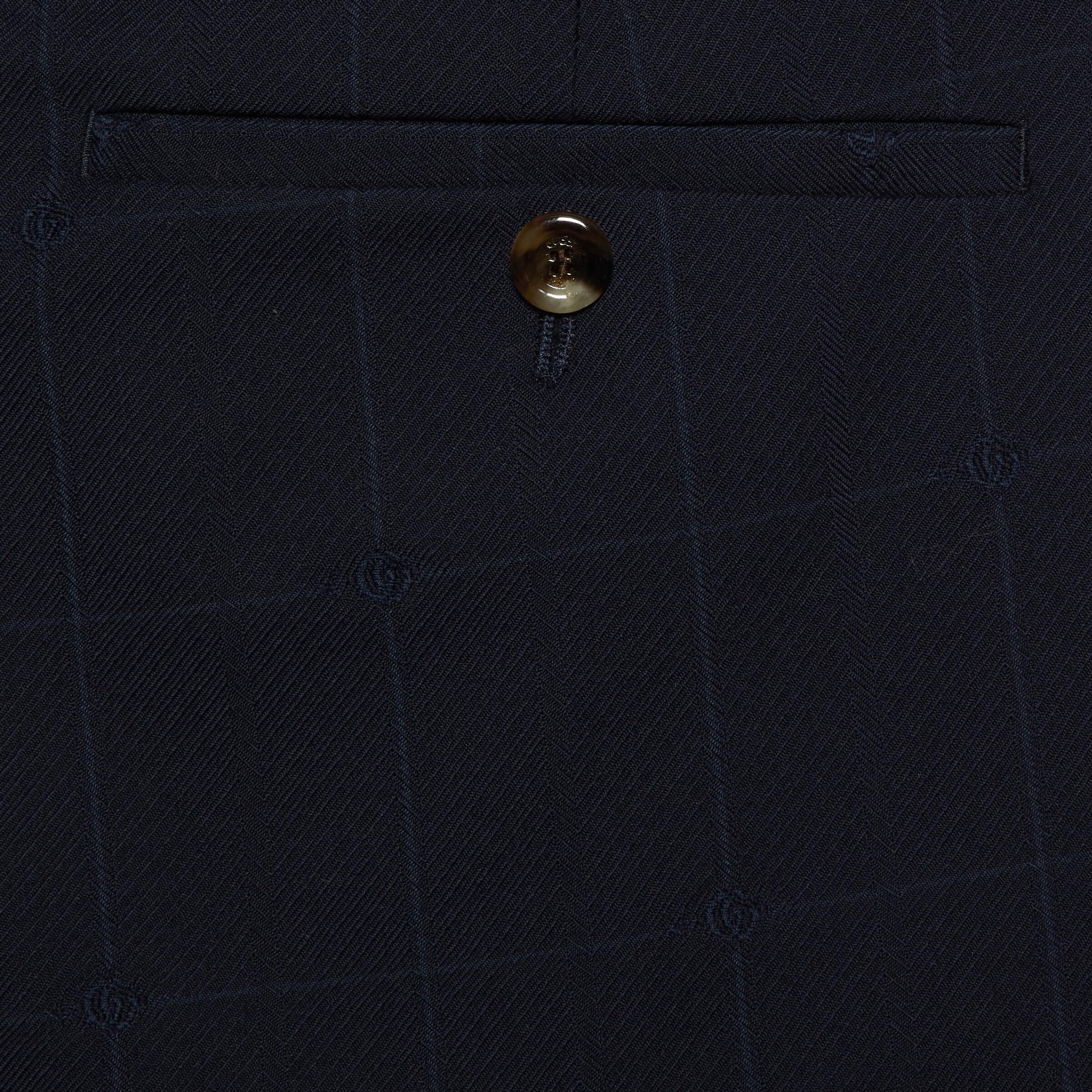 Gucci Double G Pressed-crease Tailored Trousers In Black