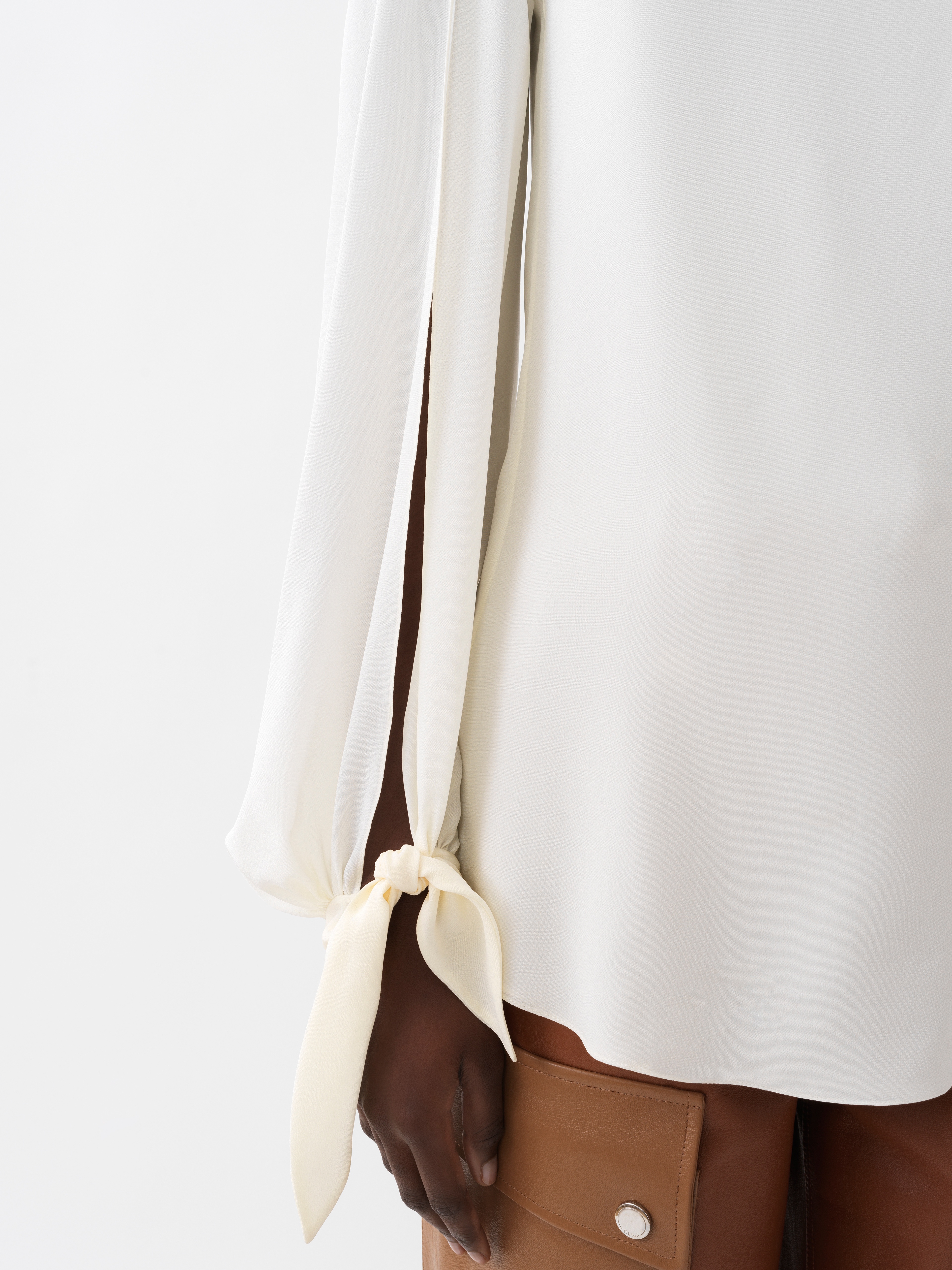 Chloé Puff-sleeve Organic Silk Blouse In White