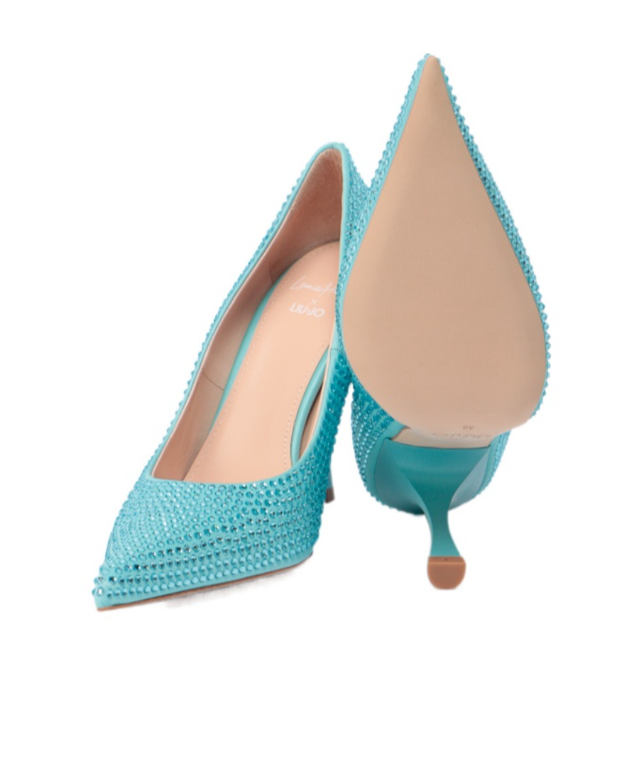 Liu •jo Leonie Hanne X Liu Jo Embellished Sculpted Heel Pumps In Blue