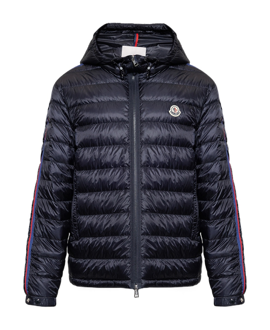 Moncler Agout Logo-patch Puffer Jacket In Blue