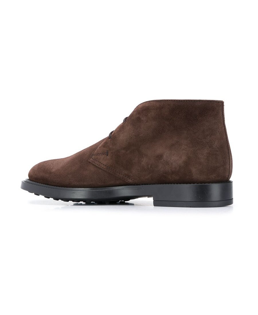 Tod's Suede Leather Ankle Boot Shoes In Brown