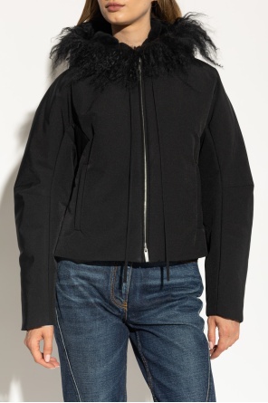 Shop Ferragamo Hooded Long-sleeved Casual Jacket In Black