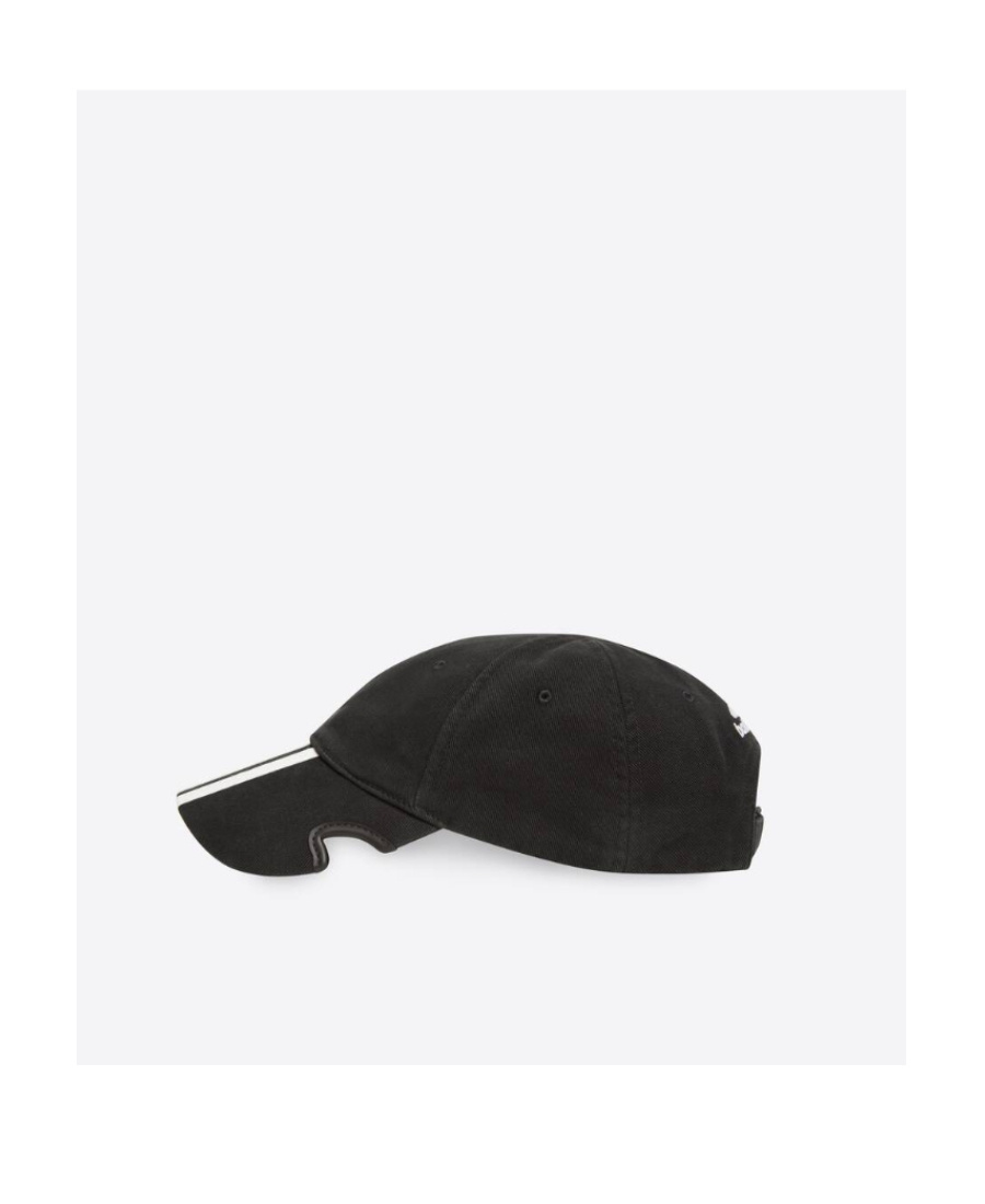 Balenciaga X Adidas Striped Baseball Cap In Black