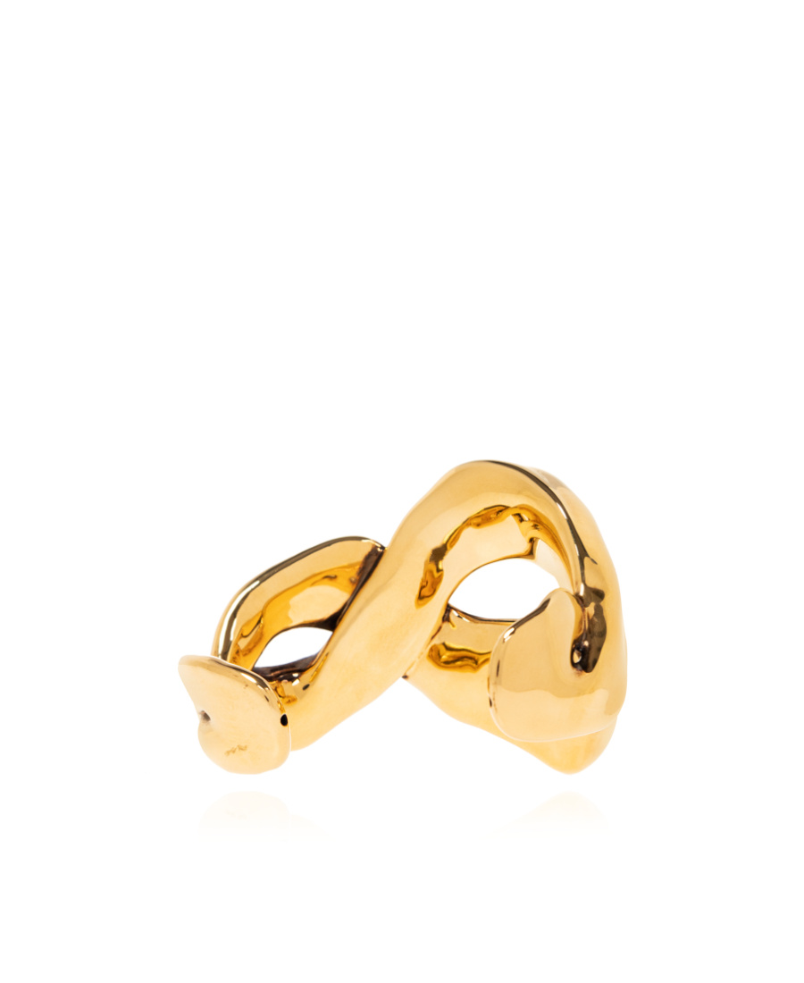 Alexander Mcqueen Twisted Antique-finish Cuff Bracelet In Yellow