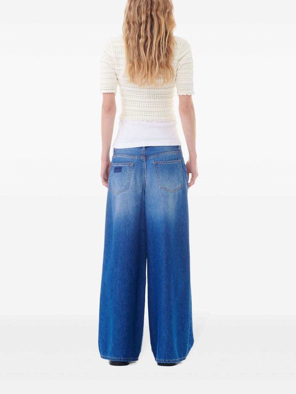 Ganni Mid-rise Wide-leg Jeans In Blue