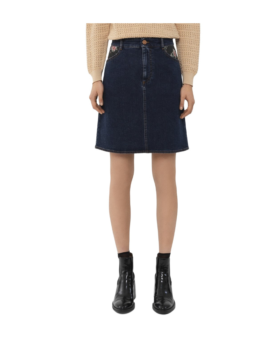 See By Chloé Logo Denim Skirt In Black