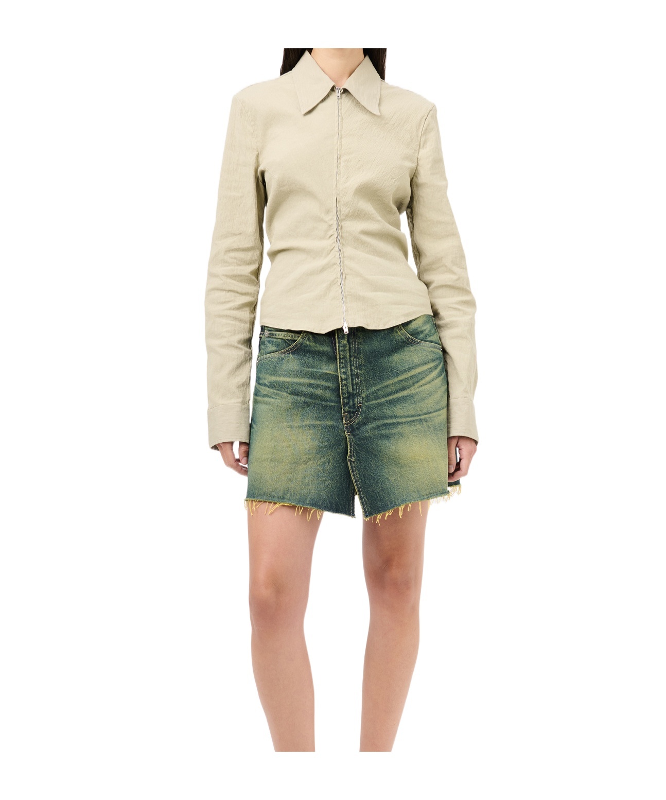 Shop Our Legacy Zip-up Shirt In Nude