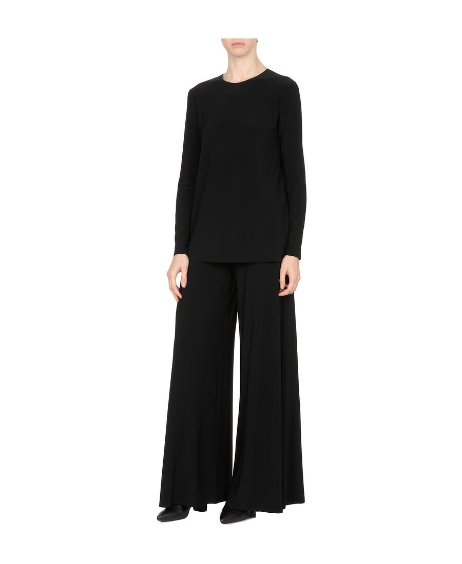 Shop Norma Kamali Black Round Neck Blouse