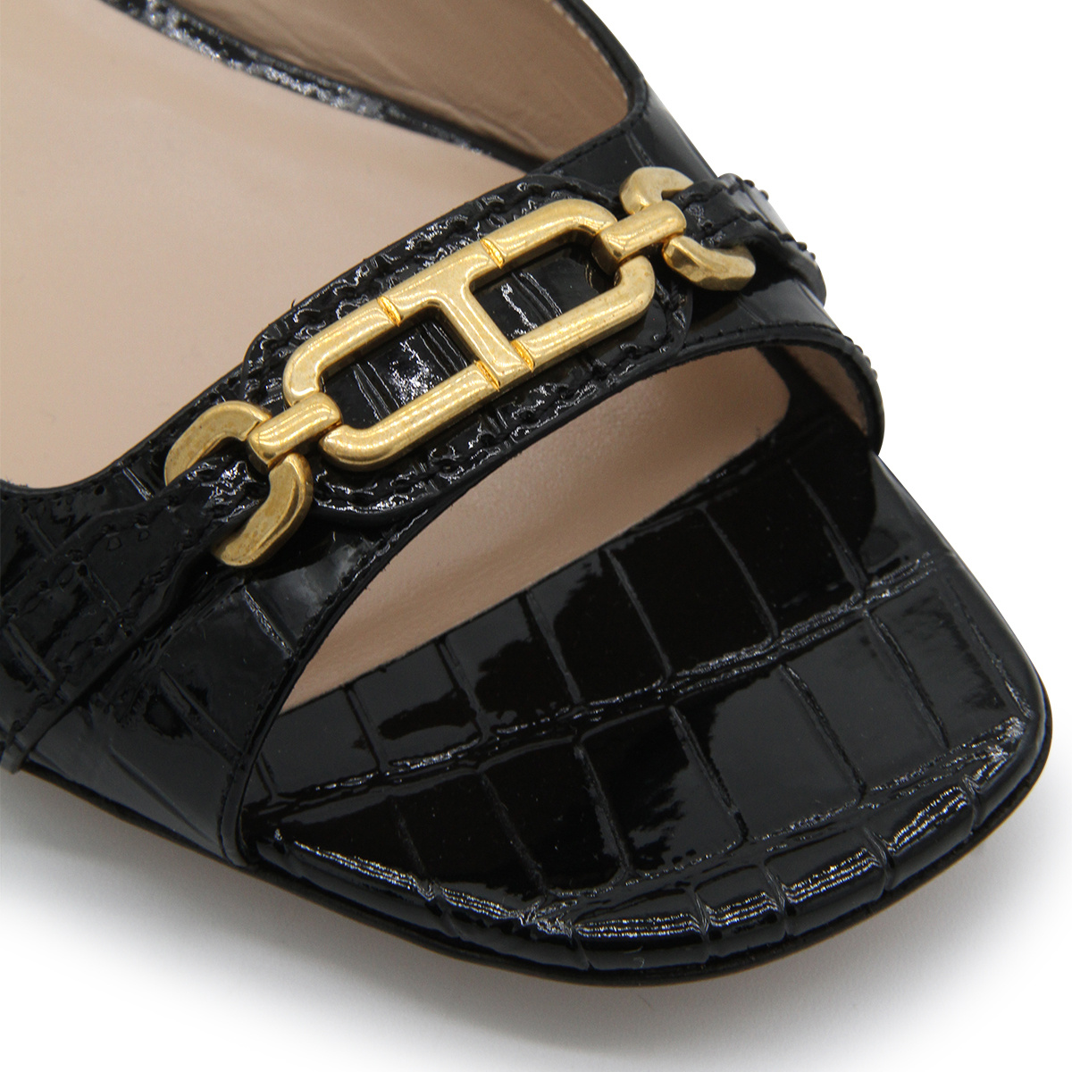 Tom Ford Whitney Crocodile-effect Mules In Black