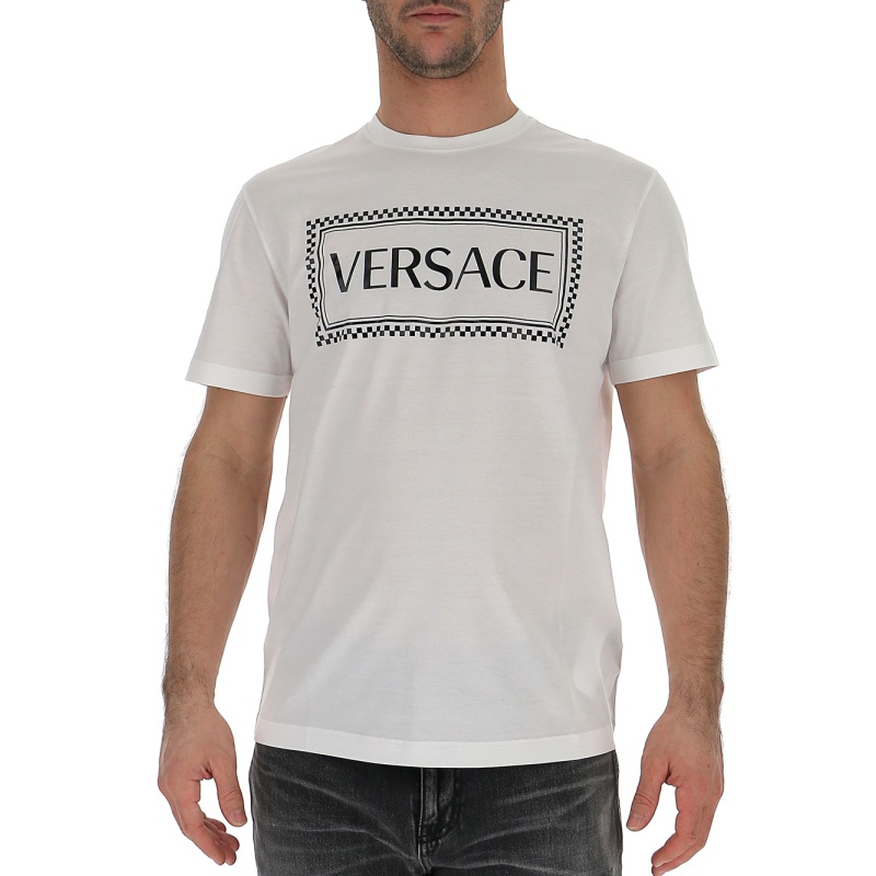 Versace Embroidered Logo T-shirt In White