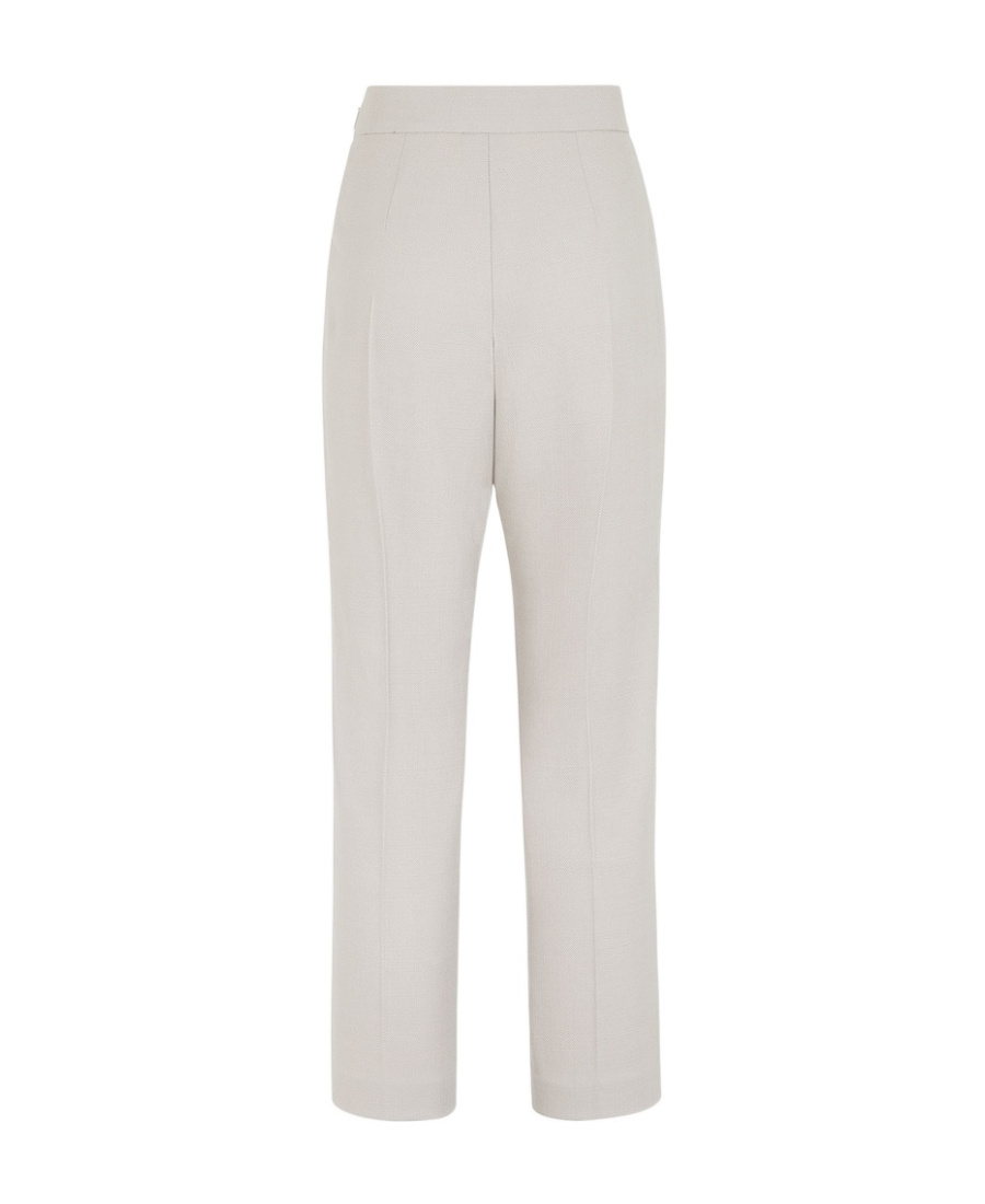 Fendi Wool-blend Cropped Trousers In White