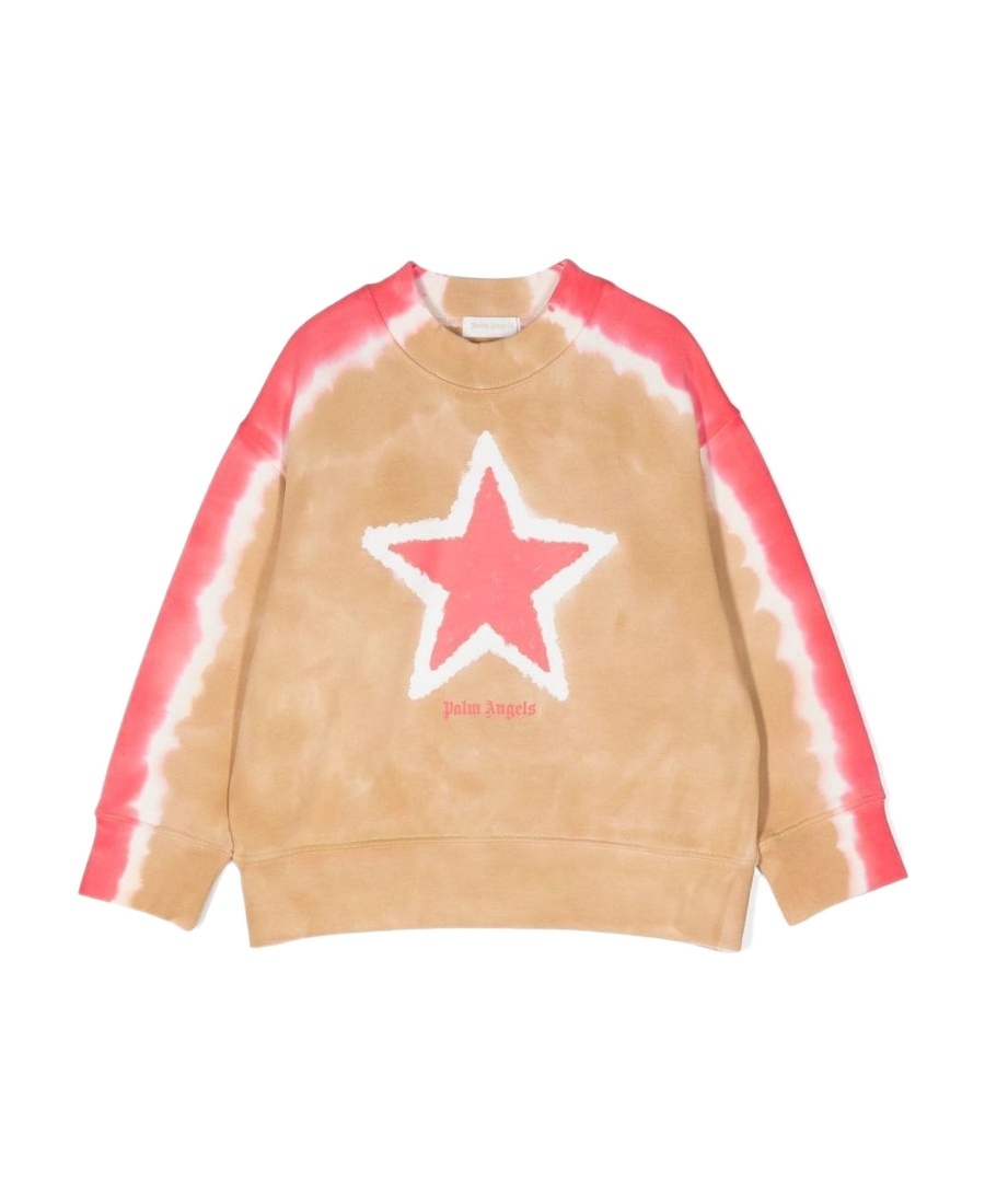 Palm Angels Star Tie-dye Print Sweatshirt In Nude