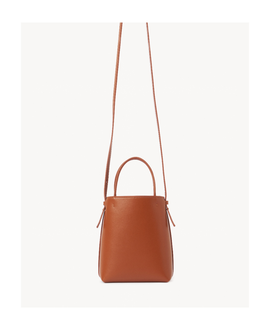 Shop Chloé Sense Embroidered-logo Leather Mini Bag In Brown