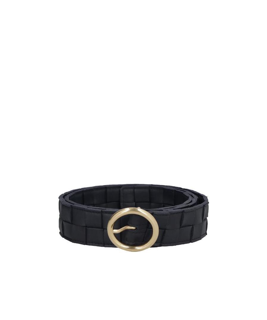 Bottega Veneta Women's Leather Belt In Black