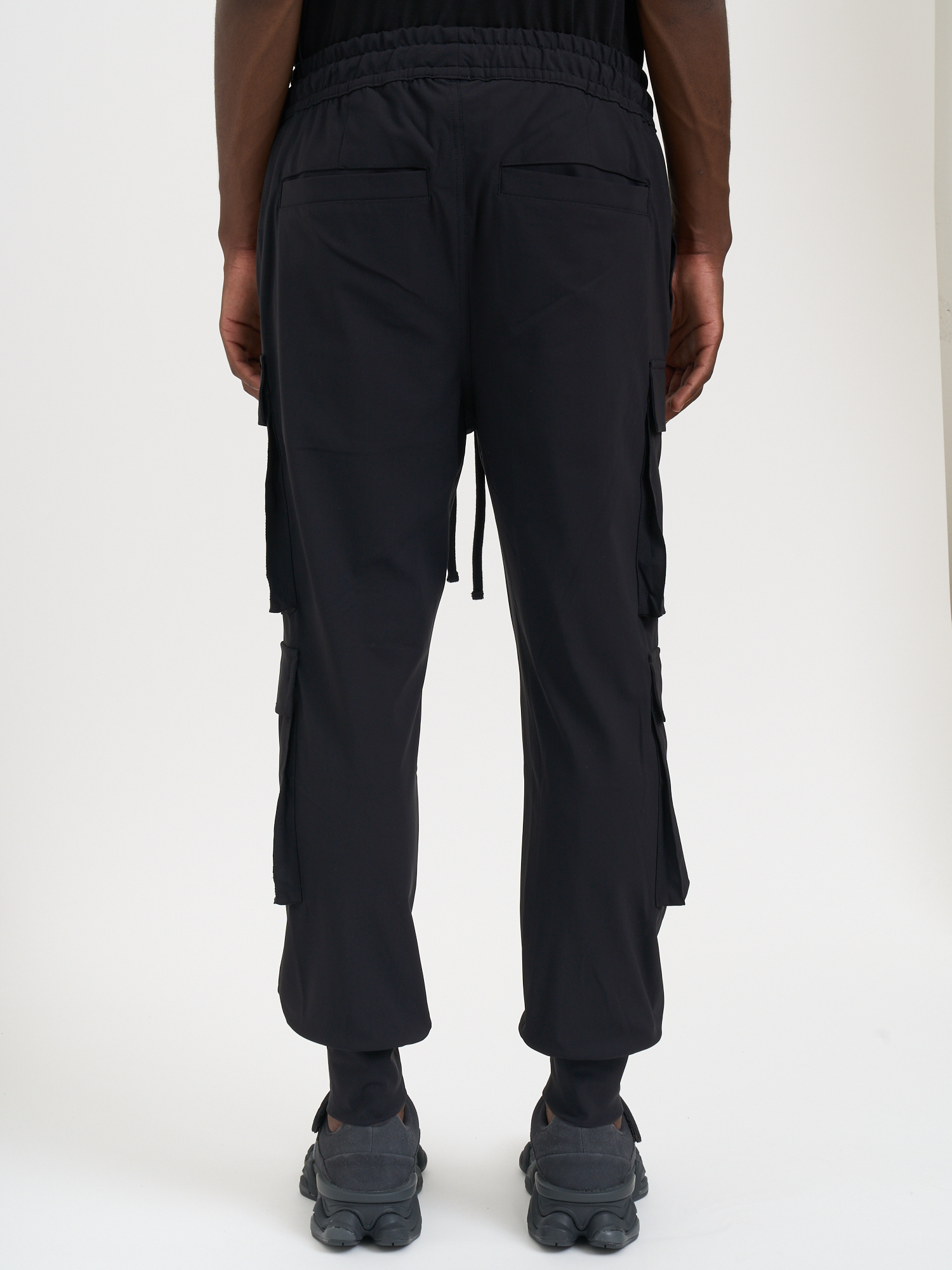 Thom Krom Cargo Pocket Elasticated Trousers In Black