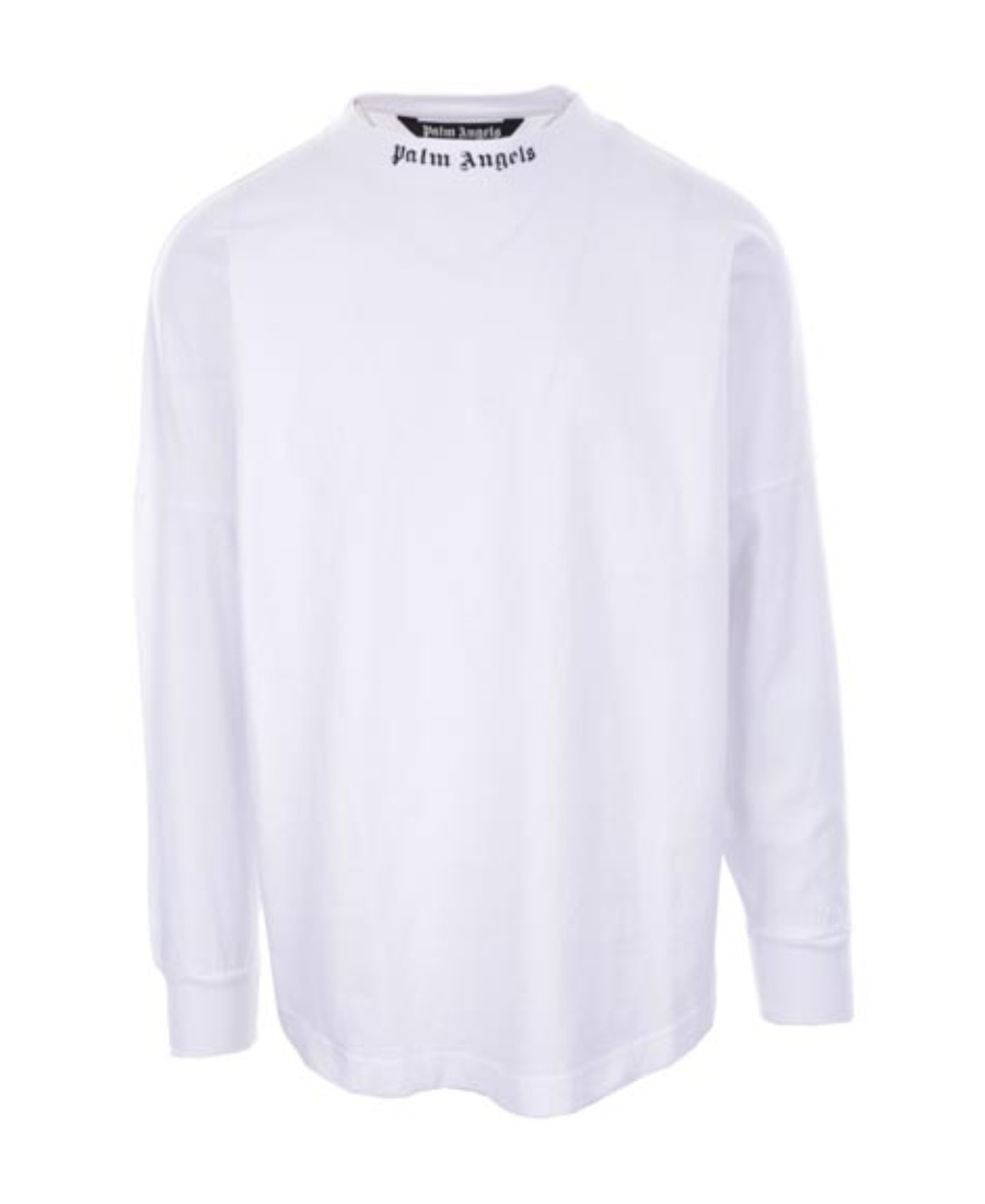 Palm Angels Double Logo-print Long-sleeve T-shirt In White