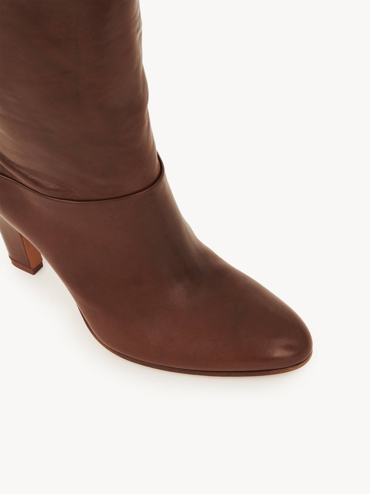 Chloé Eve Over The Knee Leather Boots In Red