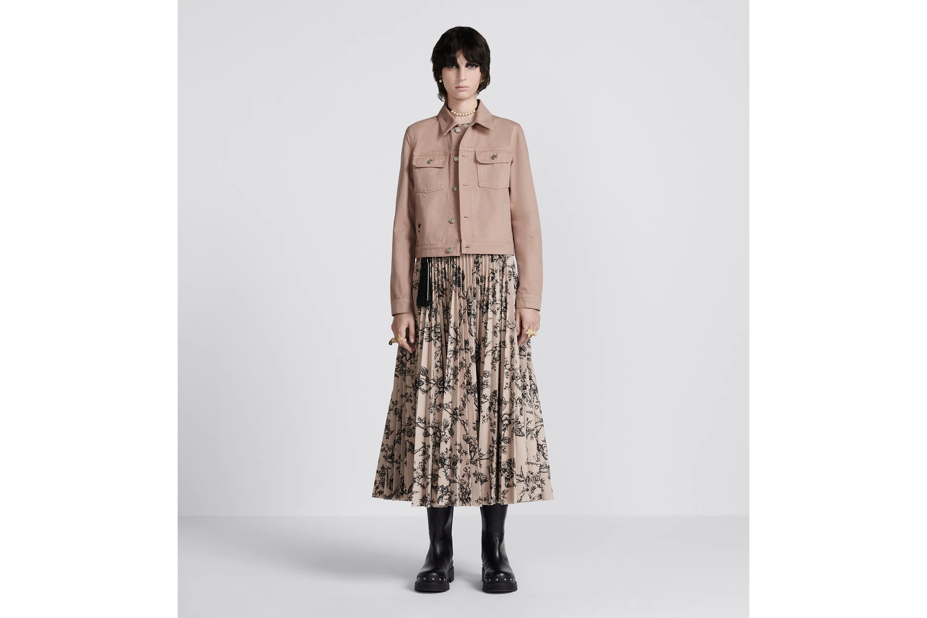 DIOR MID-LENGTH PLEATED SKIRT 