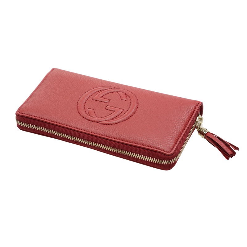 Gucci Logo Details Long Wallet In Red