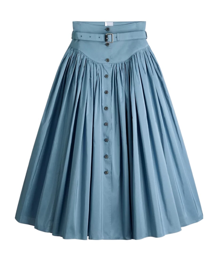 Dior Iviera Pleated Mid-length Skirt In Light Blue
