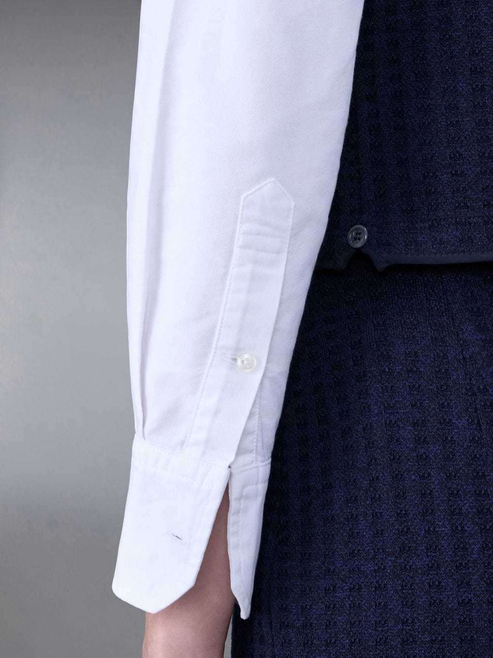 Thom Browne Logo-patch Jacquard Top In Blue
