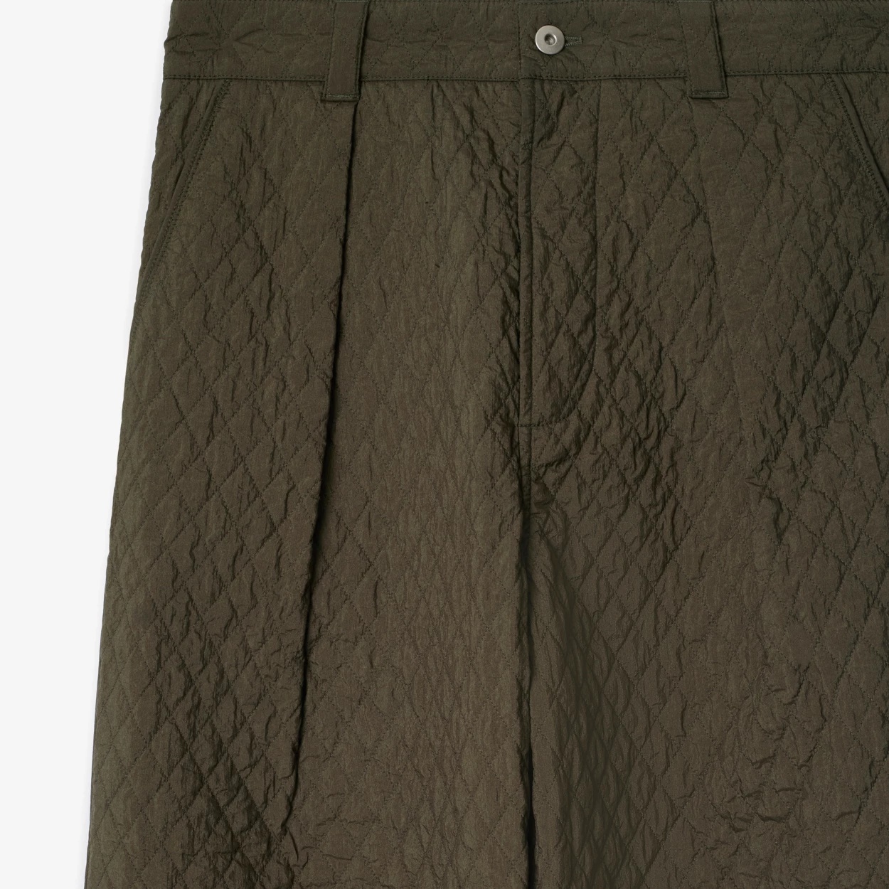 Burberry Diamond-quilted Pleat-detailing Trousers In Brown