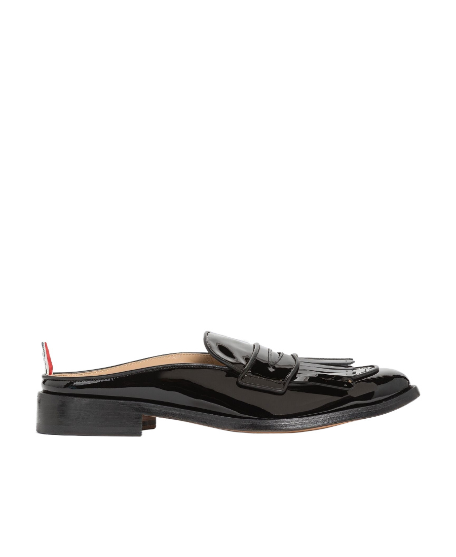 Thom Browne Patent Mule Loafers In Black