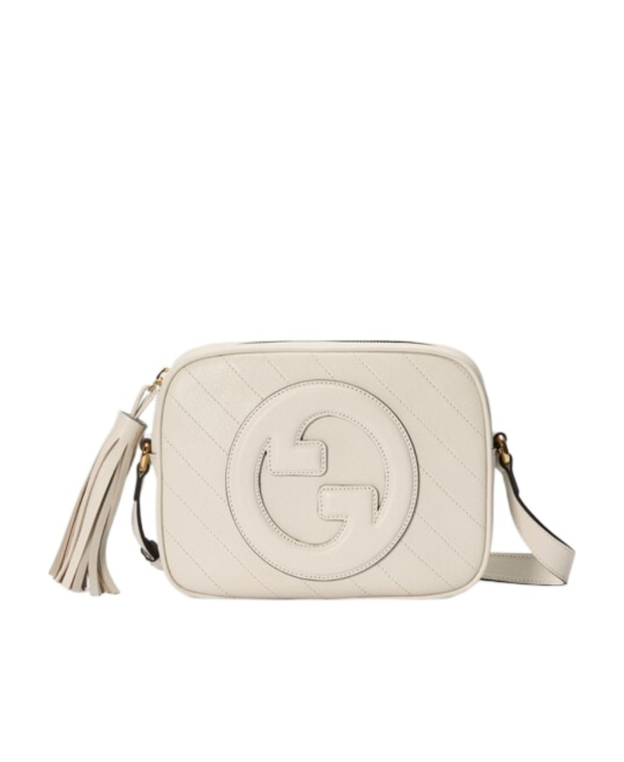 Gucci Small Gg Marmont Leather Shoulder Bag In White