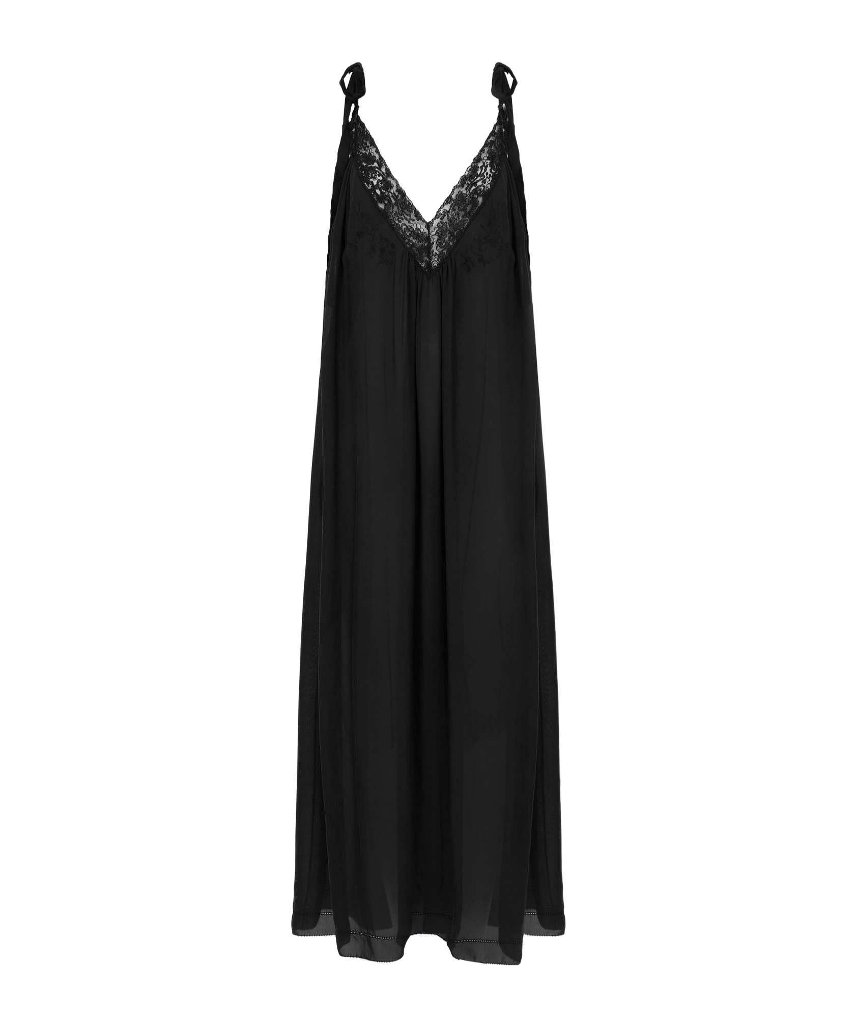 Chloé Lace-trimmed Organic Silk Charmeuse Maxi Dress In Black