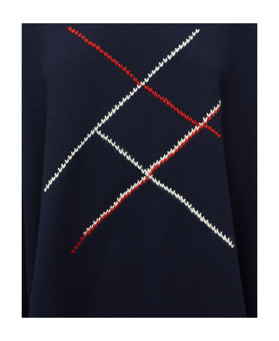 Loewe Diamond Pattern Wool Sweater In Blue