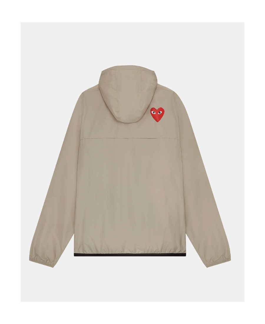 Shop Comme Des Garçons Play X K-way Pullover Hooded Jacket In Nude
