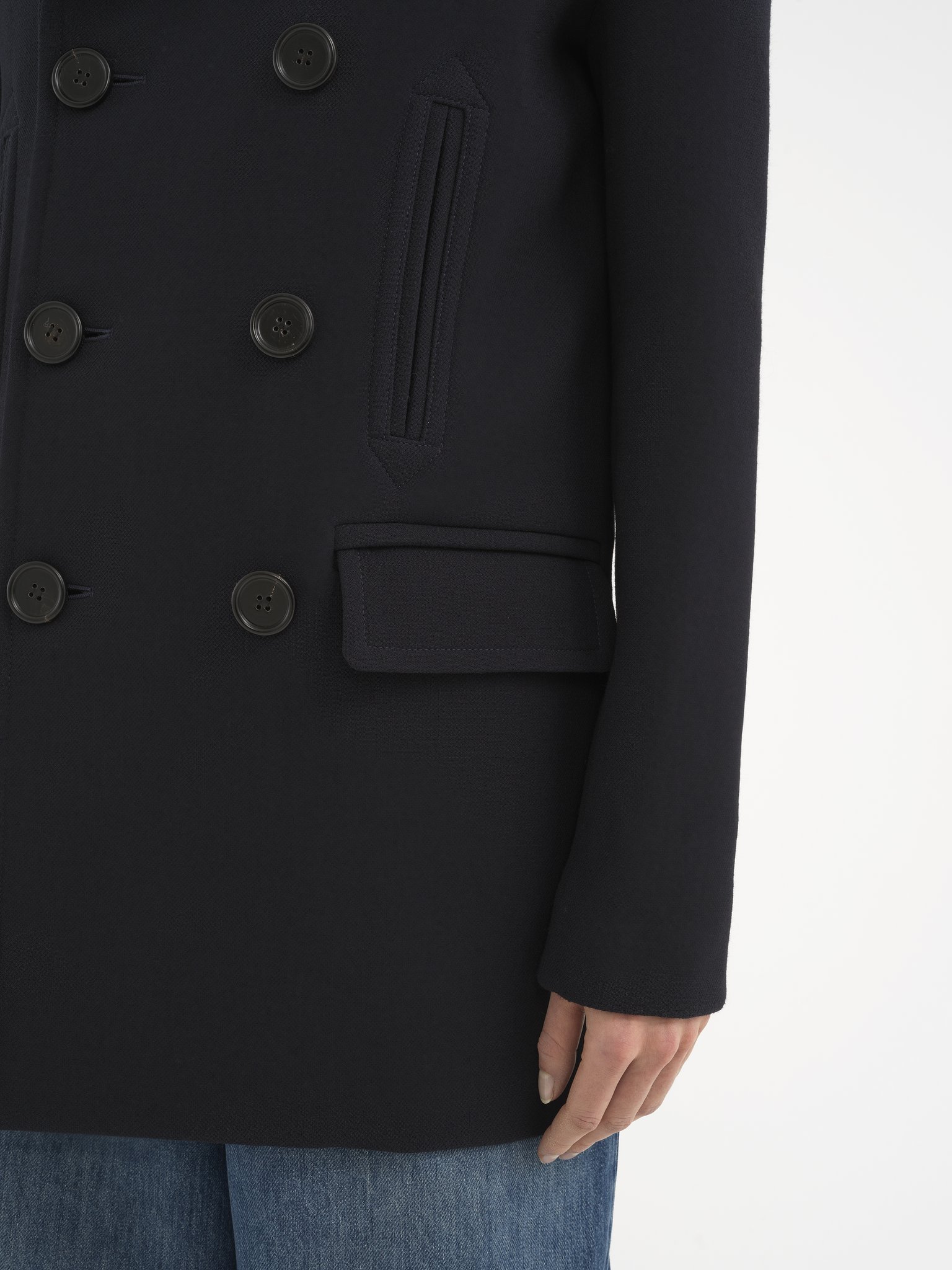 Chloé Double-breasted Virgin Wool Coat In Black
