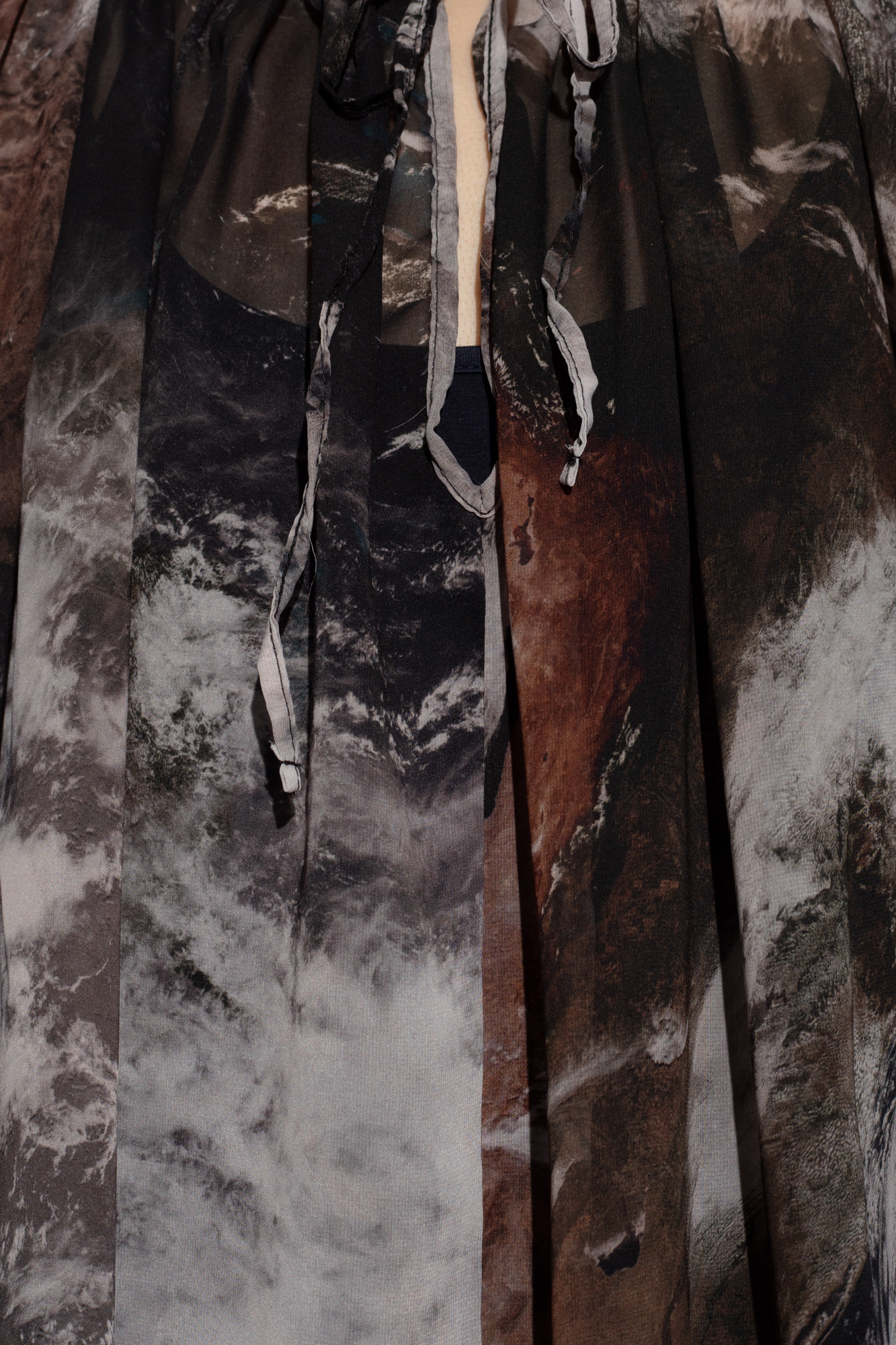 Diesel Planet-print Drawstring Midi Dress In Black