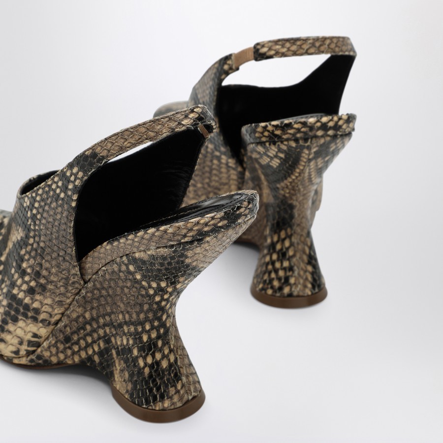 DRIES VAN NOTEN PUMPS WITH A WEDGE IN PRINTED LEATHER 