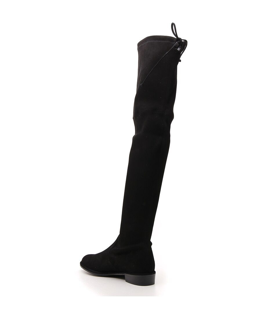 Stuart Weitzman Women's Halftime Stretch-crepe Suede Over-the-knee Boot In Black